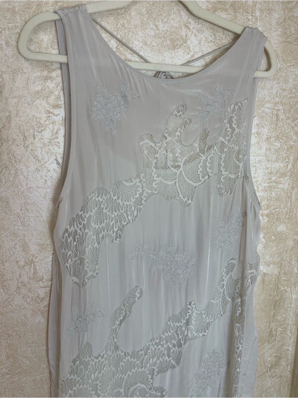 Free People Many Moons Midi Lace Slip Dress Sz S Beige Cream Fairy Romantic - Picture 7 of 15